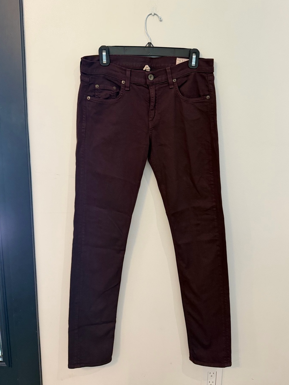 Rag & Bone Dre Skinny Jeans in Plum/Burgundy/Wine